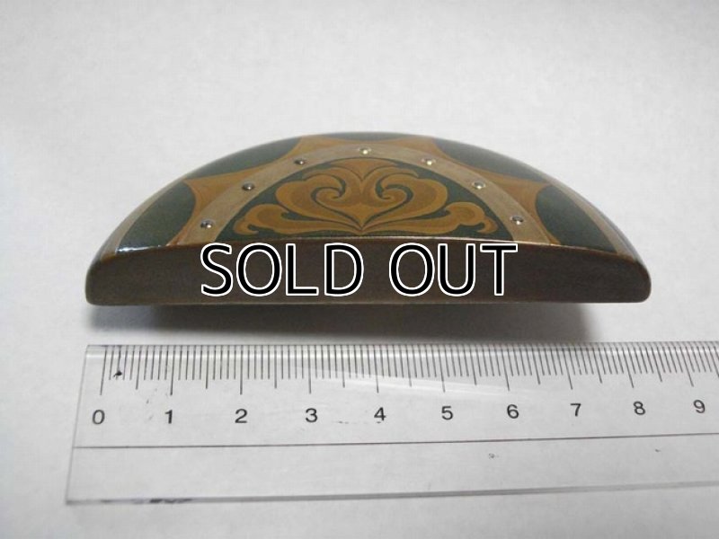 Photo3: Pendant Brooch "Greenery" Maki-e Jewelry Japanese (3)