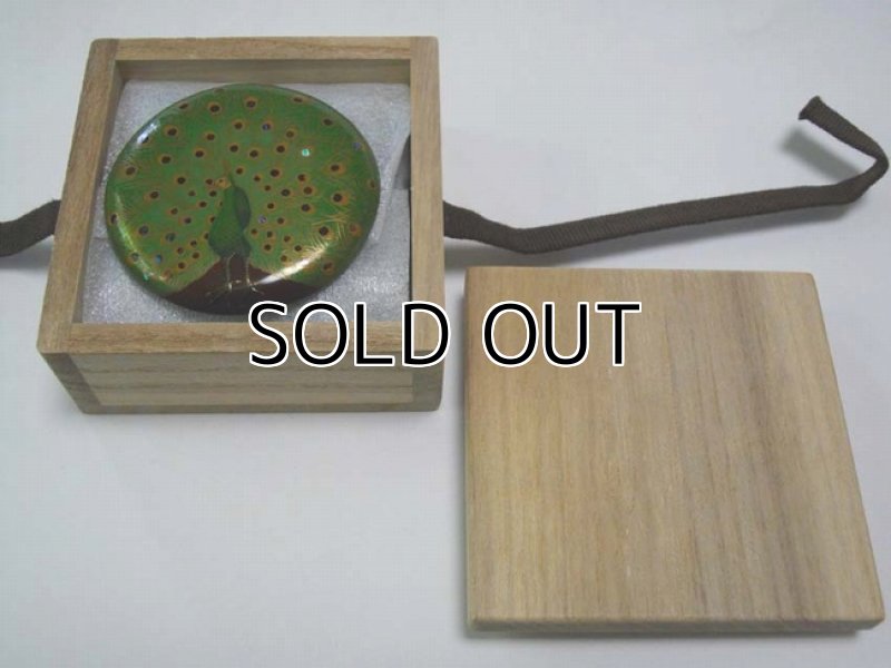 Photo5: Pendant Brooch "Peacock" Maki-e Jewelry Japanese (5)