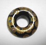 Photo1: Pendant "Chrysanthemum Black" Maki-e Jewelry Japanese (1)