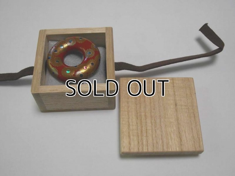 Photo5: Pendant "Chrysanthemum Red" Maki-e Jewelry Japanese (5)