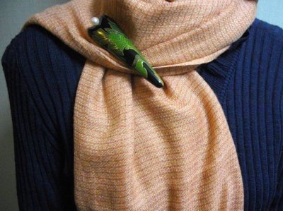 Photo1: Brooch "The dew of the Basho(Japanese fiber banana)" Maki-e Jewelry Japanese