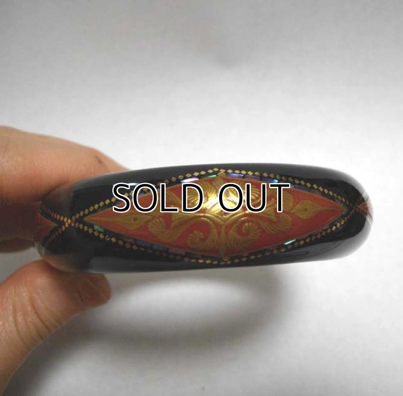 Photo2: Bracelet "Flower Circle" Maki-e Jewelry Japanese (2)