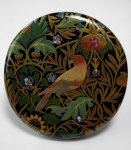 Photo1: Makeup mirror "Bird - William Morris" Maki-e Jewelry Japanese (1)