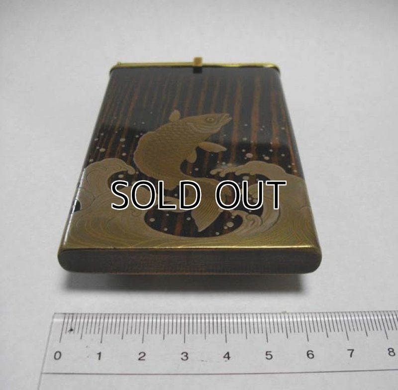 Photo2: Card case "Carp on Waterfall -Mascot-" Maki-e Jewelry Japanese (2)