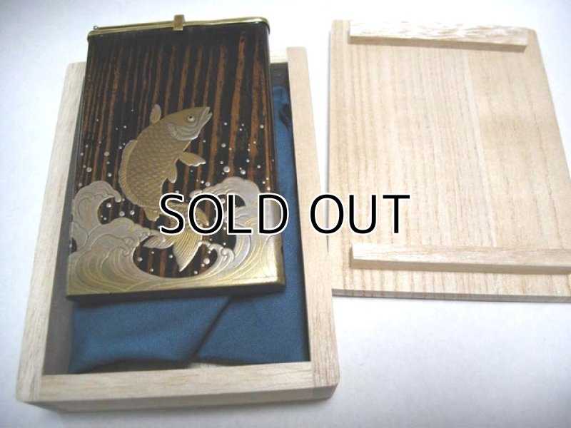 Photo5: Card case "Carp on Waterfall -Mascot-" Maki-e Jewelry Japanese (5)