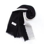 Photo1: Stole "Half" dyed in black Japanese traditional Black dyeing Handmade, Enshu, Japan (1)