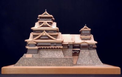 Photo1: Kumamoto Castle Wooden Japanese Architecture Model Kit