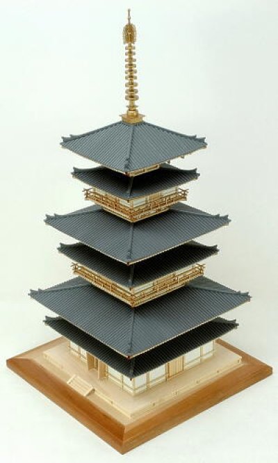 Photo1: Yakushi-ji East Pagoda Wooden Japanese Architecture Model Kit