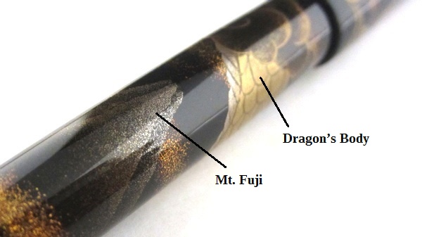 AGJ Maki-e Fountain Pen Mt. Fuji and Rising Dragon11