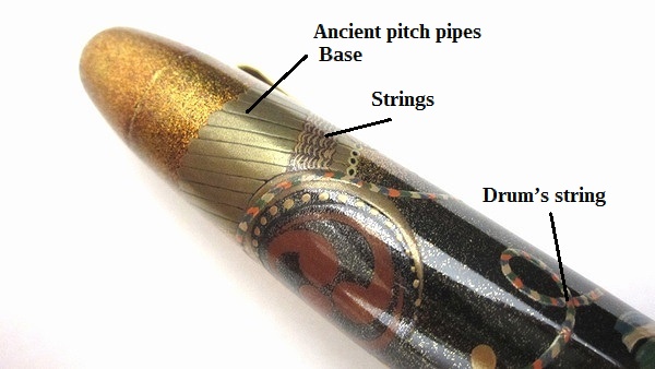 AGJ Maki-e Fountain Pen Court Musical Instrument06