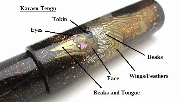 AGJ Maki-e Fountain Pen Karasu Tengu06