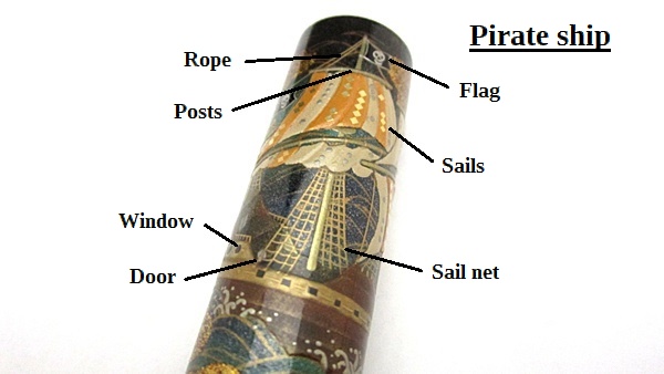 AGJ Maki-e Fountain Pen Pirates06