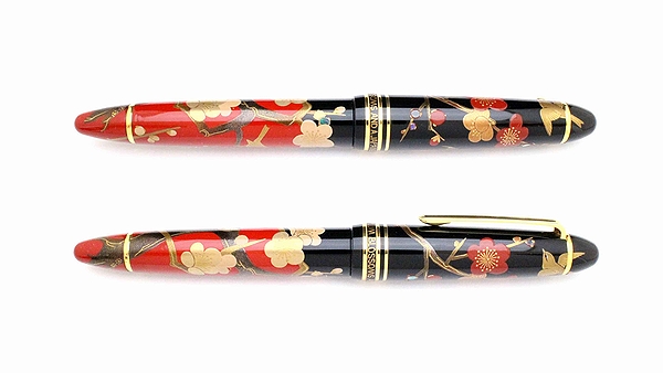 AGJ Maki-e Fountain Pen Apricot tree and Warbler02