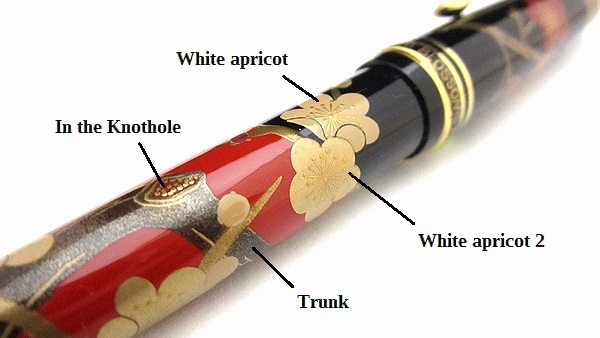 AGJ Maki-e Fountain Pen Apricot tree and Warbler11