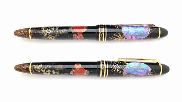 AGJ Maki-e Fountain Pen Goldfish and Fireworks02