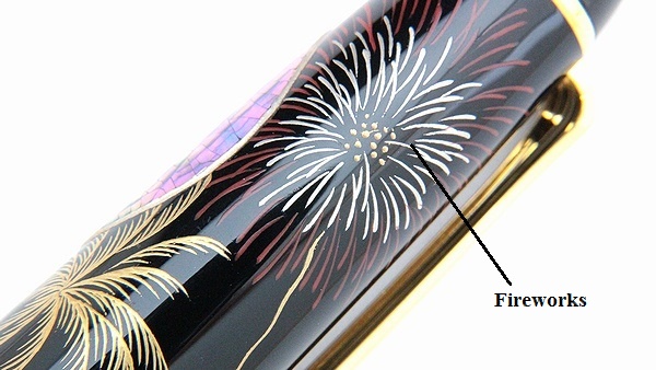 AGJ Maki-e Fountain Pen Goldfish and Fireworks08