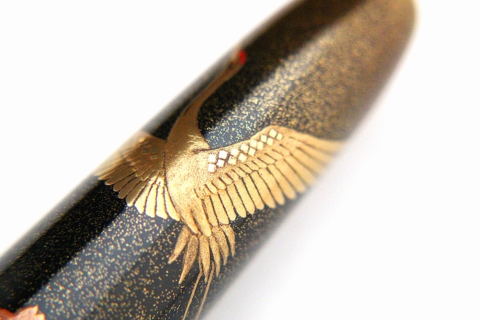 AGJ Maki-e Fountain Pen Double Cranes with Mt. Fuji05