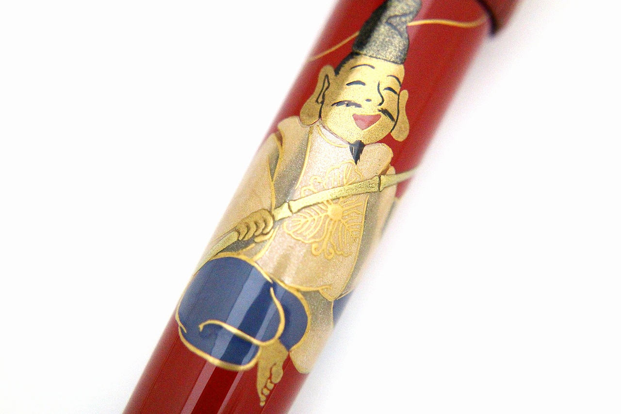 Photo1: AGJ Original Maki-e Fountain pen #68 "Ebisu God" Sailor KOP Togidashi Taka Maki-e Kyoto Japan Wa (1)