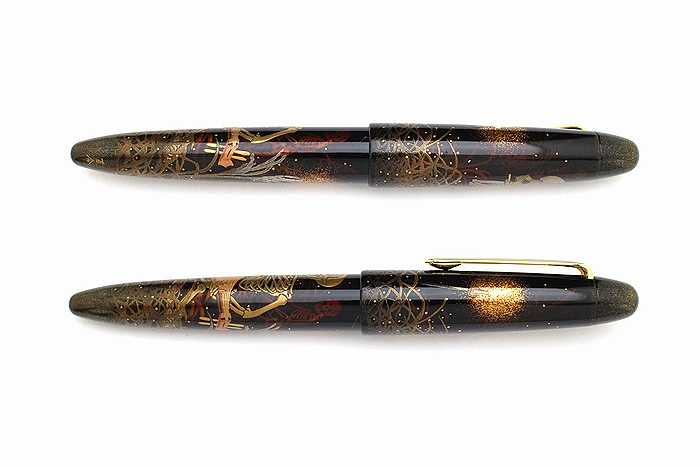 AGJ Maki-e Fountain Pen Skeleton BIWA Minstrel02