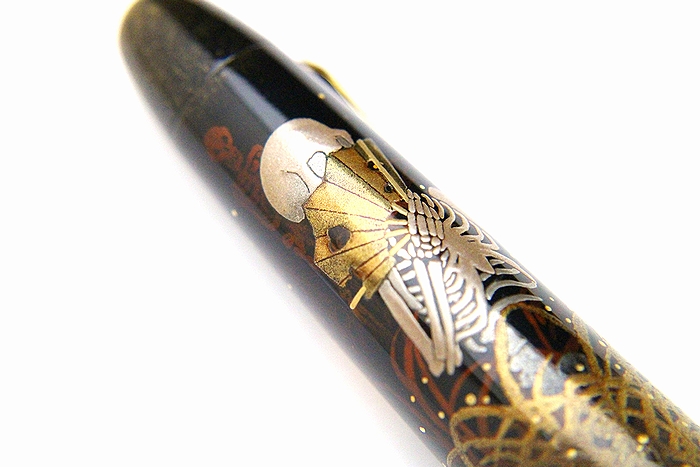 AGJ Maki-e Fountain Pen Skeleton BIWA Minstrel04