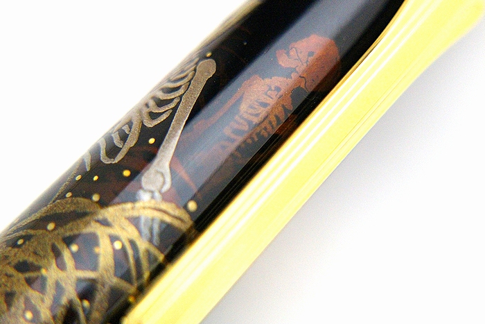 AGJ Maki-e Fountain Pen Skeleton BIWA Minstrel07