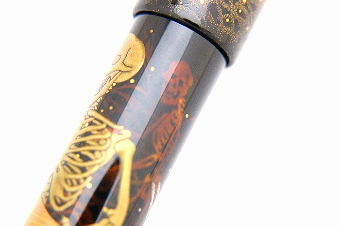 AGJ Maki-e Fountain Pen Skeleton BIWA Minstrel14