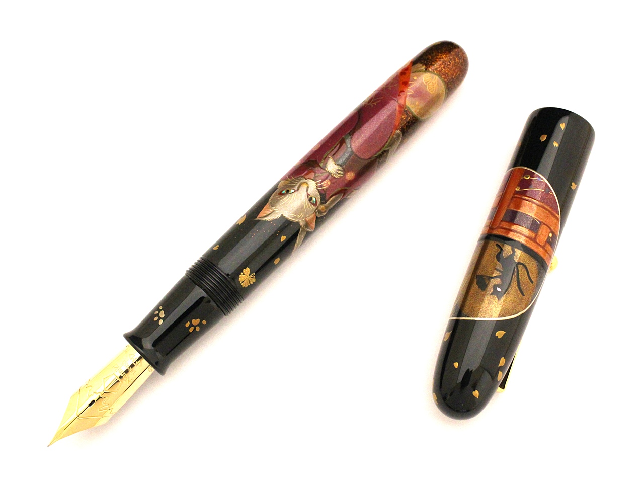 AGJ Maki-e Fountain Pen Bakeneko01