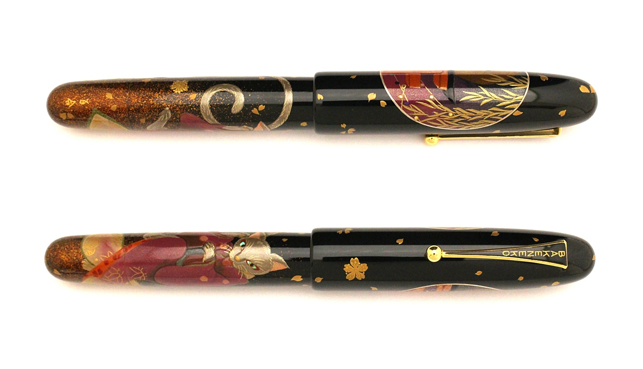 AGJ Maki-e Fountain Pen Bakeneko02