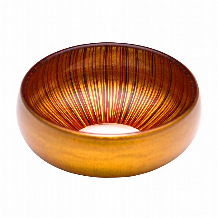 AGJ Glass urushi Bowl Gold Tsubomi1