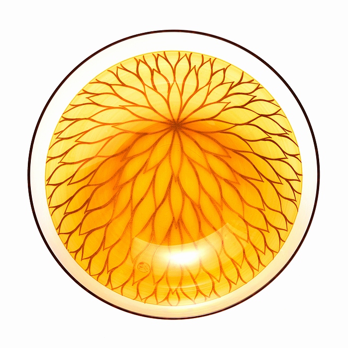 AGJ Glass urushi Bowl Gold Chrysanthemum2