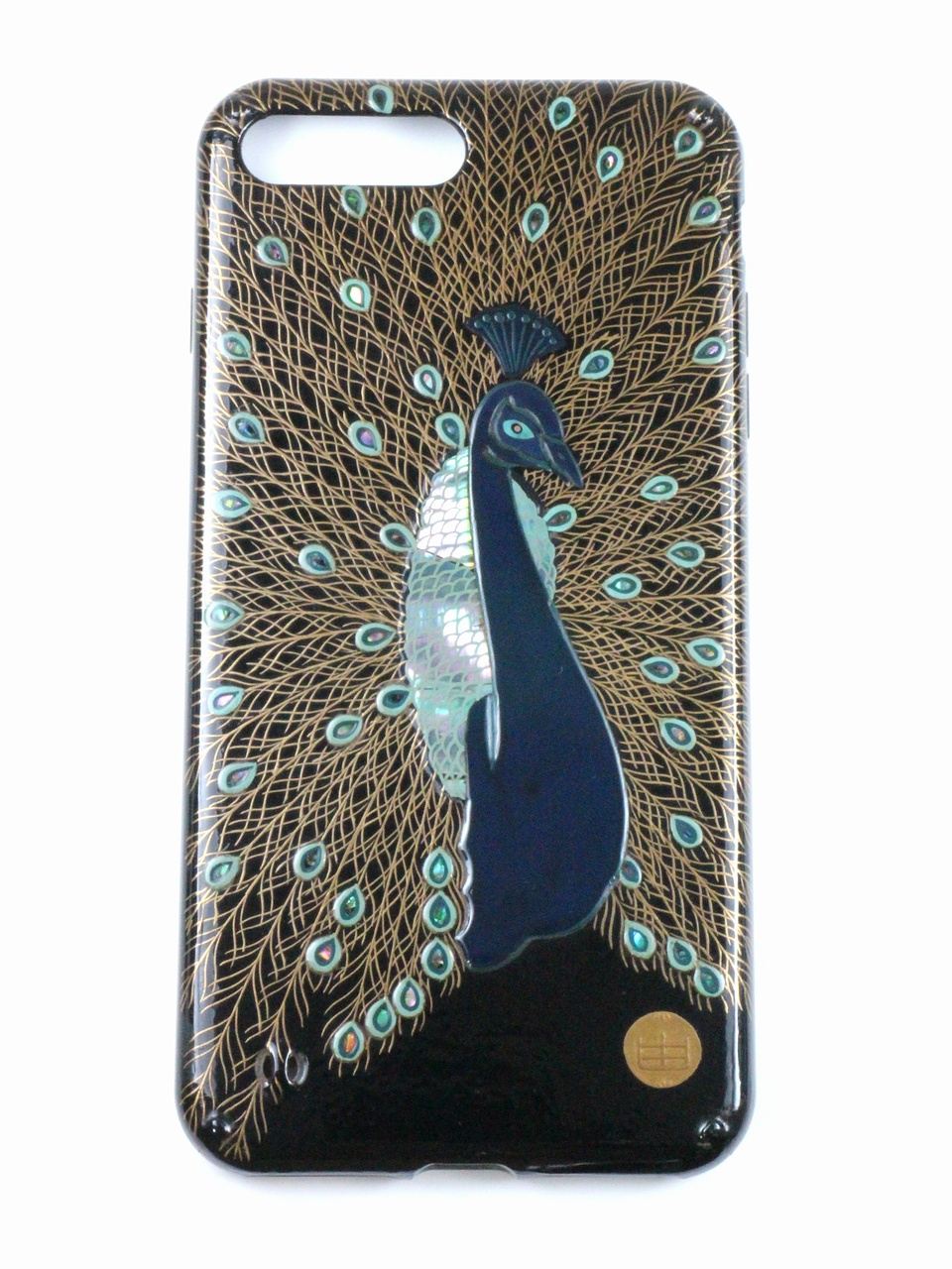 Photo1: AGJ Original Maki-e iPhone Case Cover "Peacock" for iPhone 7 Plus / 8 Plus (1)