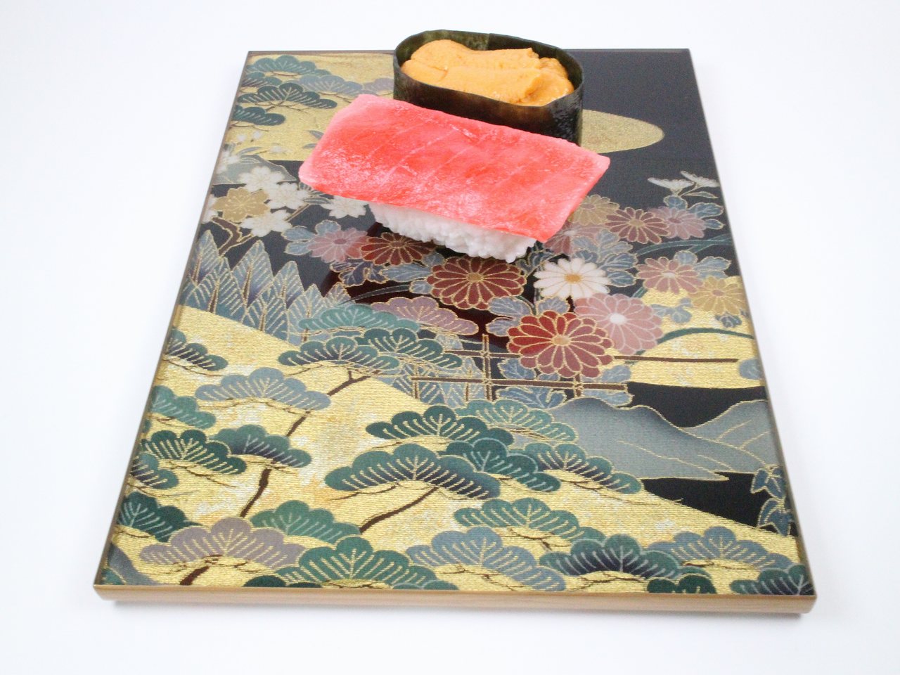 Photo1: AGJ Original Kimono-Glass Dish / Plate "Pine" Nishijin Yuzen Kyoto (1)