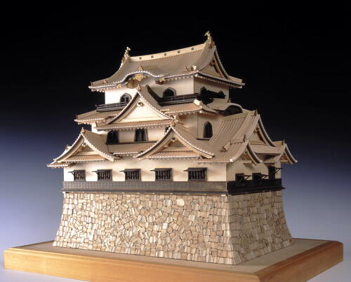 Photo1: Hikone Castle Wooden Japanese Architecture Model Kit (1)