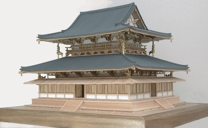 Photo1: Kondo at Horyu-ji Wooden Japanese Architecture Model Kit (1)