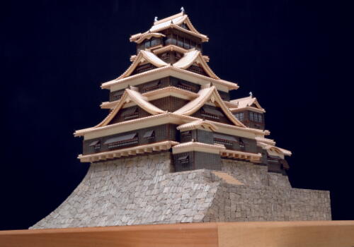 Photo1: Kumamoto Castle Wooden Japanese Architecture Model Kit (1)
